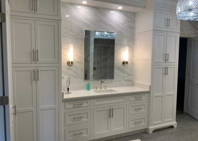 Large bathroom cabinetry by DRW Cabinets