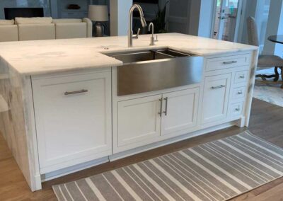 Custom white kitchen cabinets by DRW Cabinets