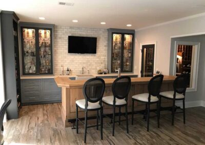 Custom kitchen island and bar by DRW Cabinets