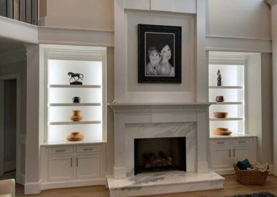 White custom shelving for residential home by DRW Cabinets