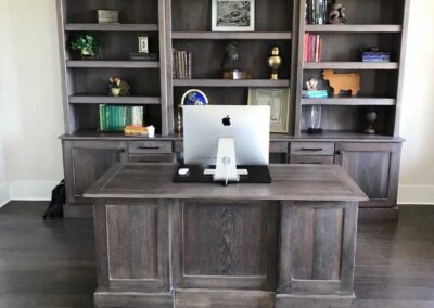 Custom wooden bookshelves for residential home by DRW Cabinets