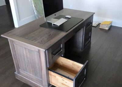 Custom desk with drawers for residential home by DRW Cabinets